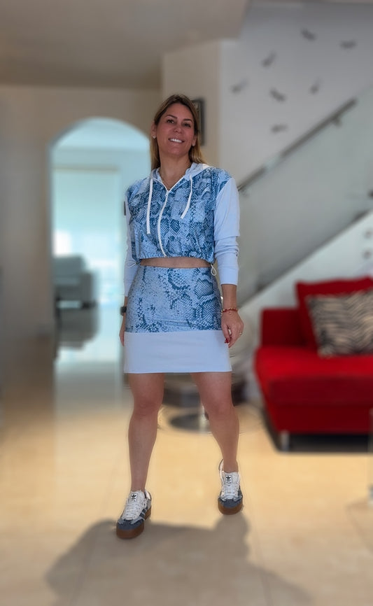 Baby Blue Mika Snake Set Skirt