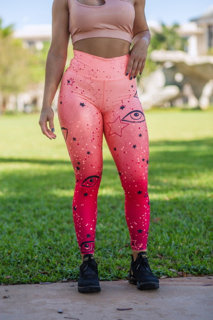 Coral pink leggings best sale