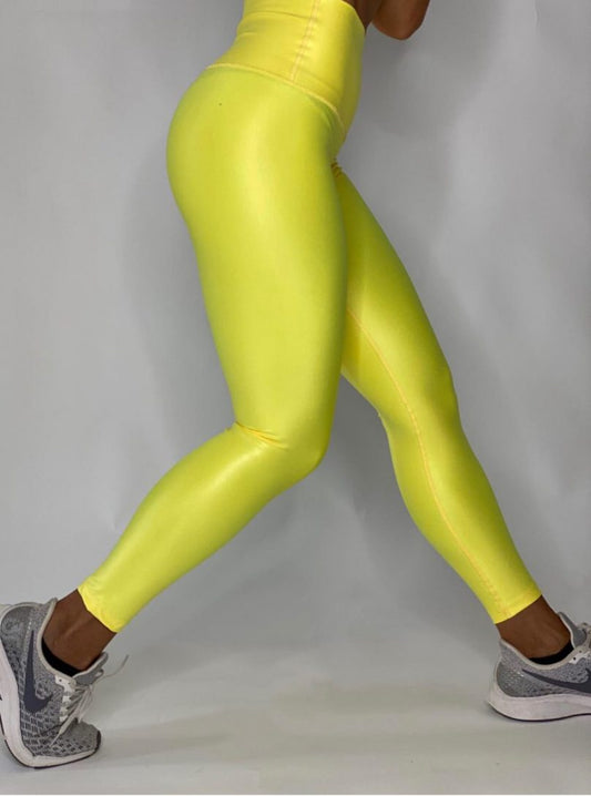 Yellow Glossy Legging