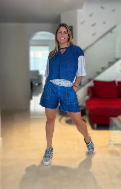 Light Denim Olivia Short Set