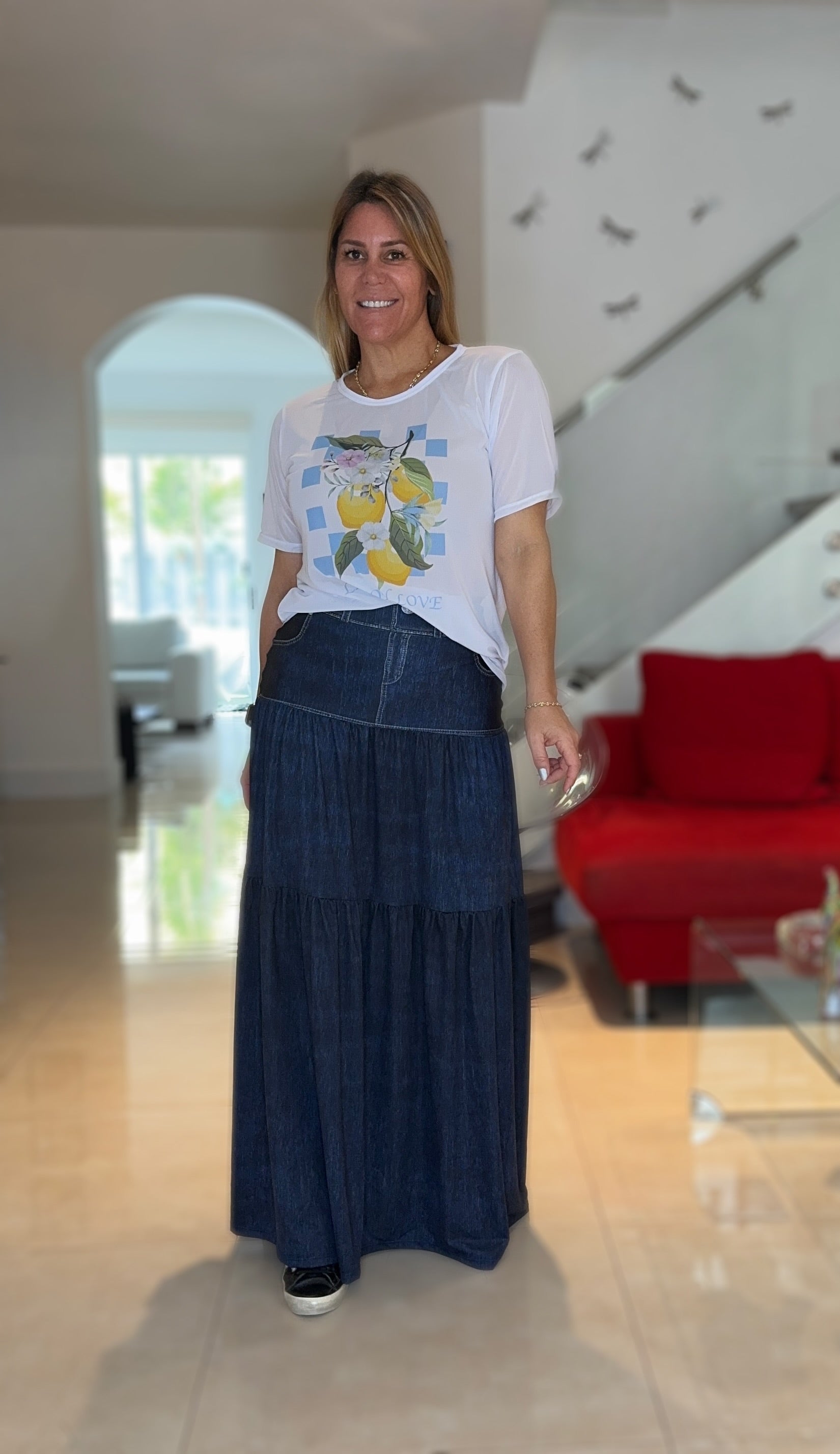 All Denim Maxy Skirt