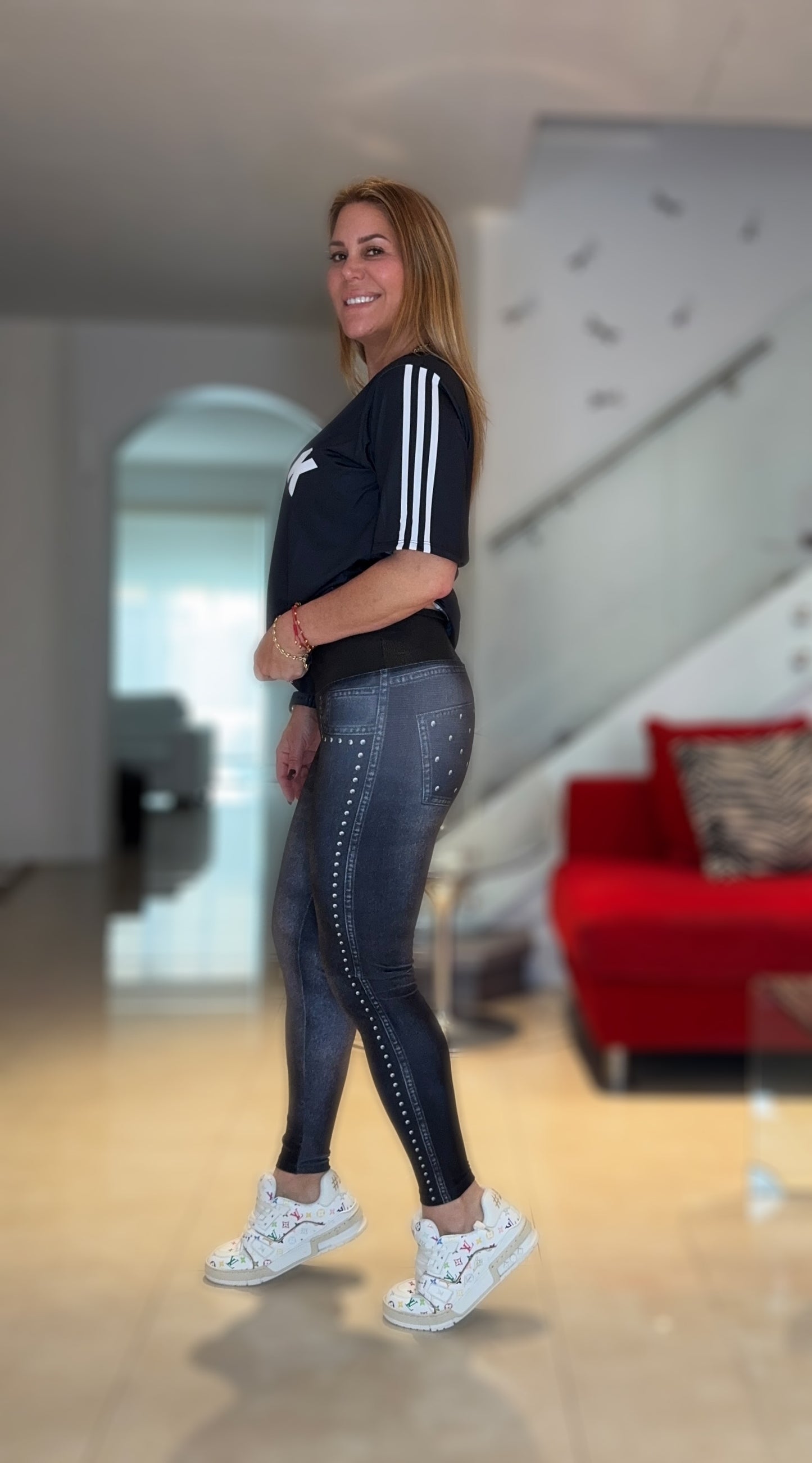 Black tacks glam Leggings