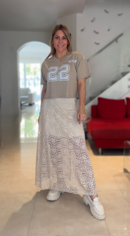 Nude Lace Skirt