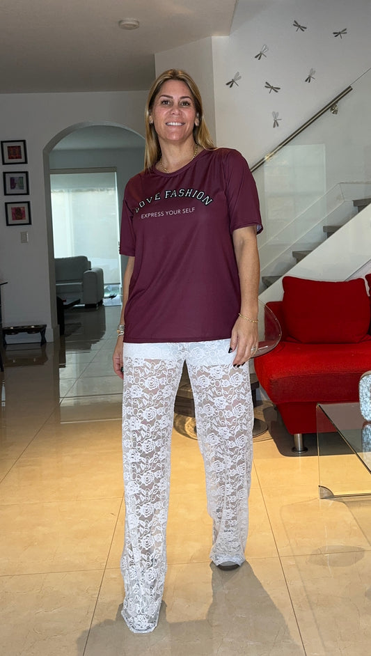 White  Lace Pant