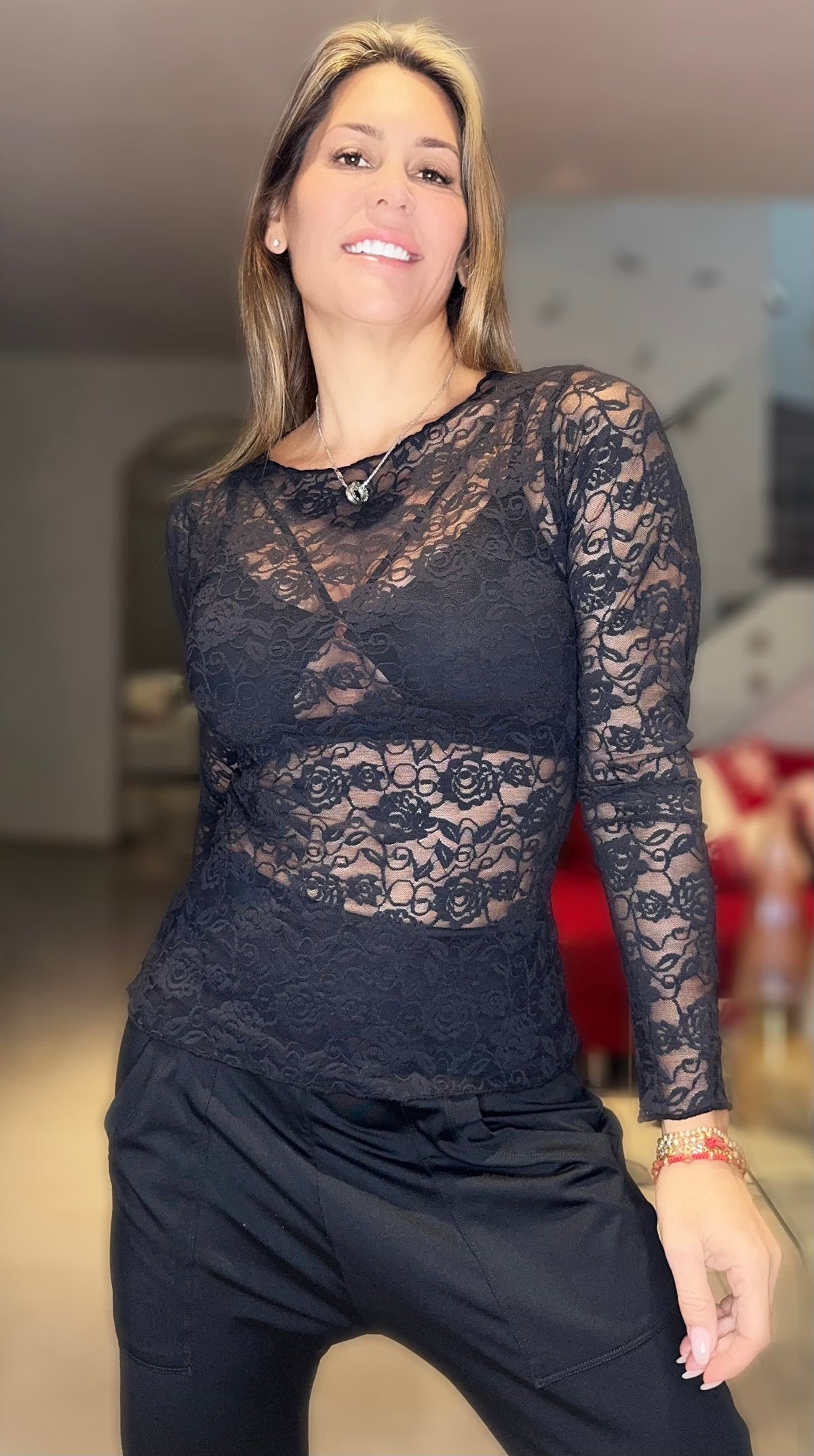 Lace Tshirt long Sleeve