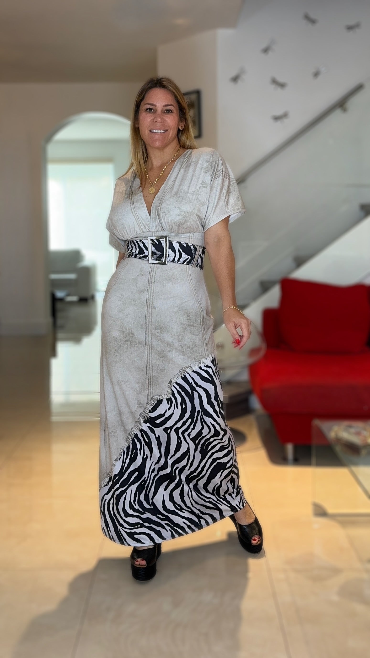 Nude Zebra Emi Dress