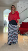 Black & White Cherry Maxy Skirt