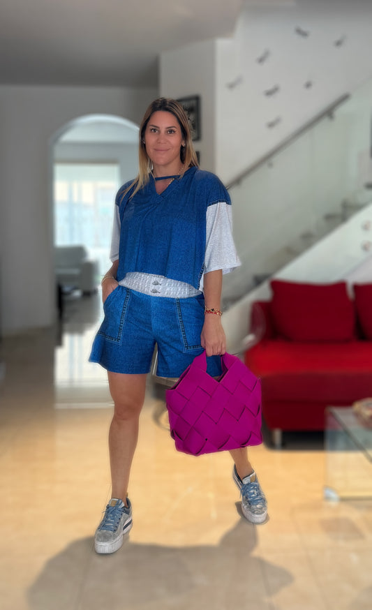 Light Denim Olivia Short Set