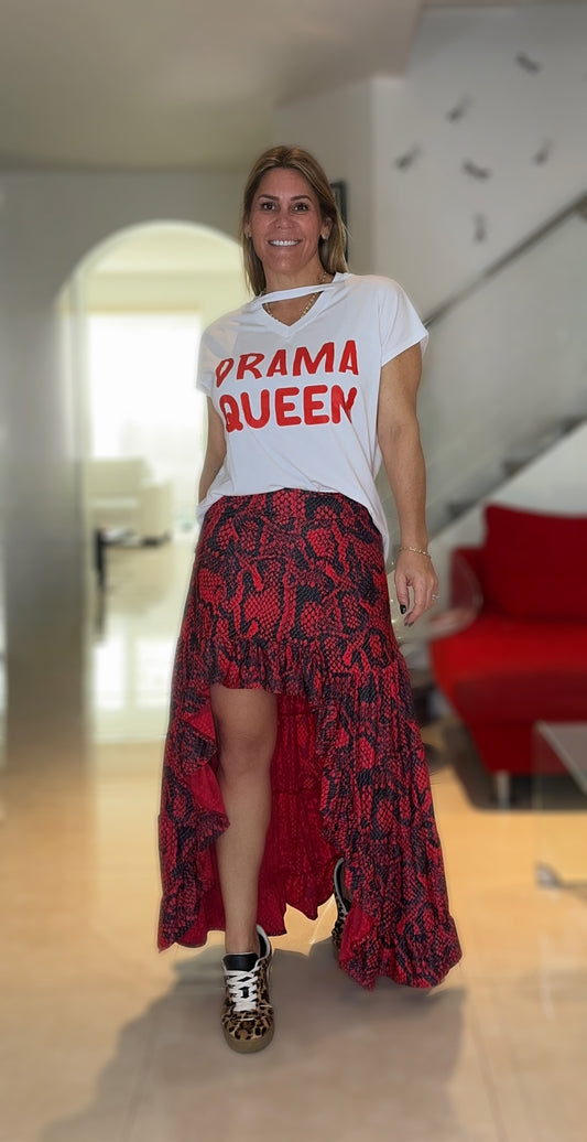 Bolero Red Snake Skirt