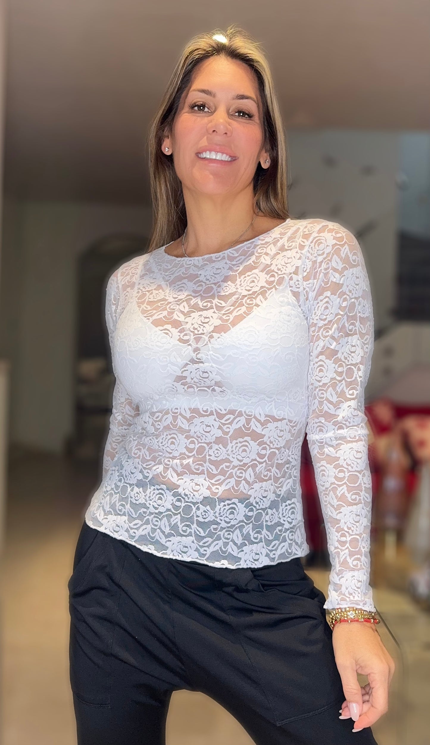 Lace Tshirt long Sleeve