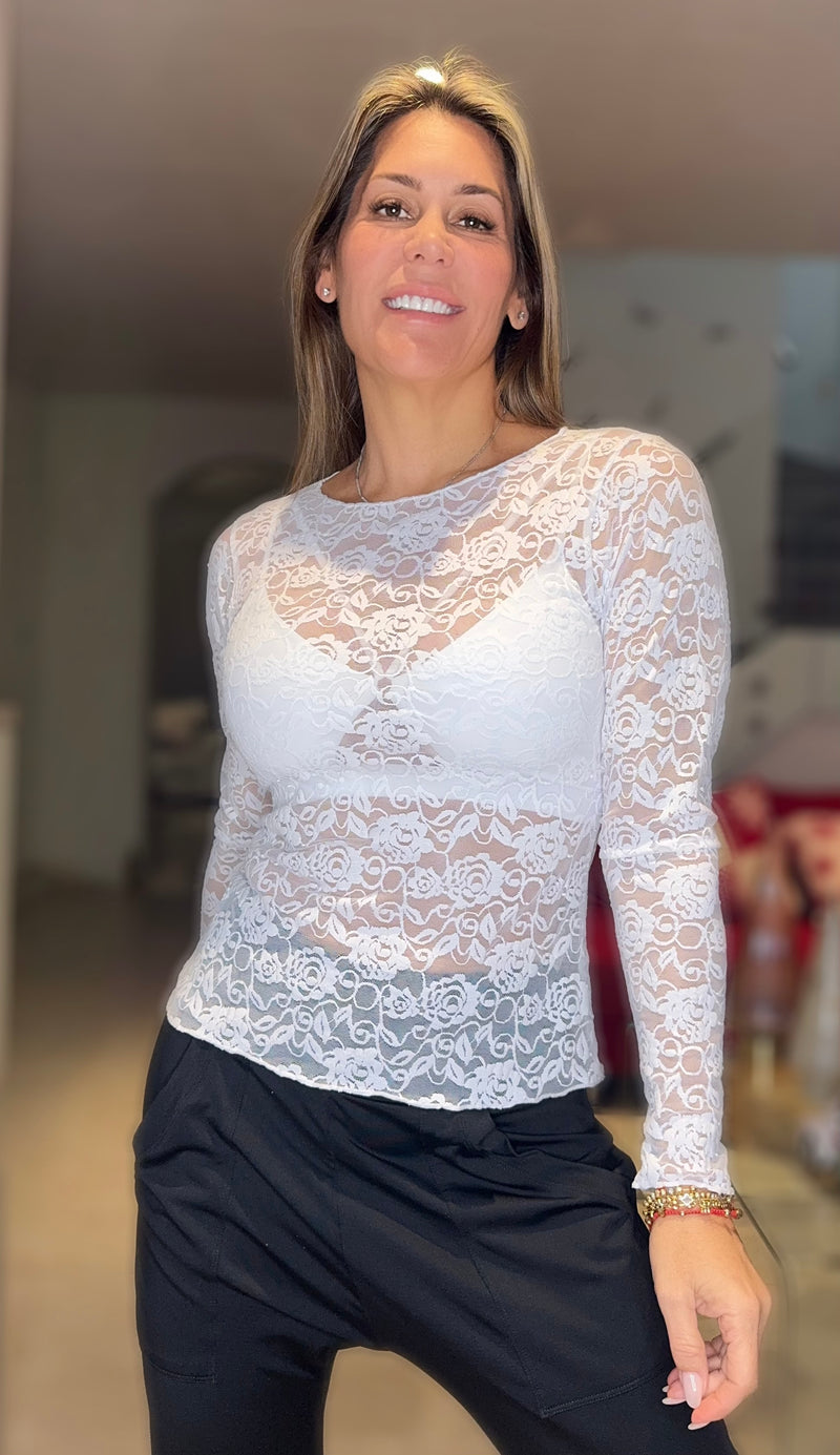 Lace Tshirt long Sleeve