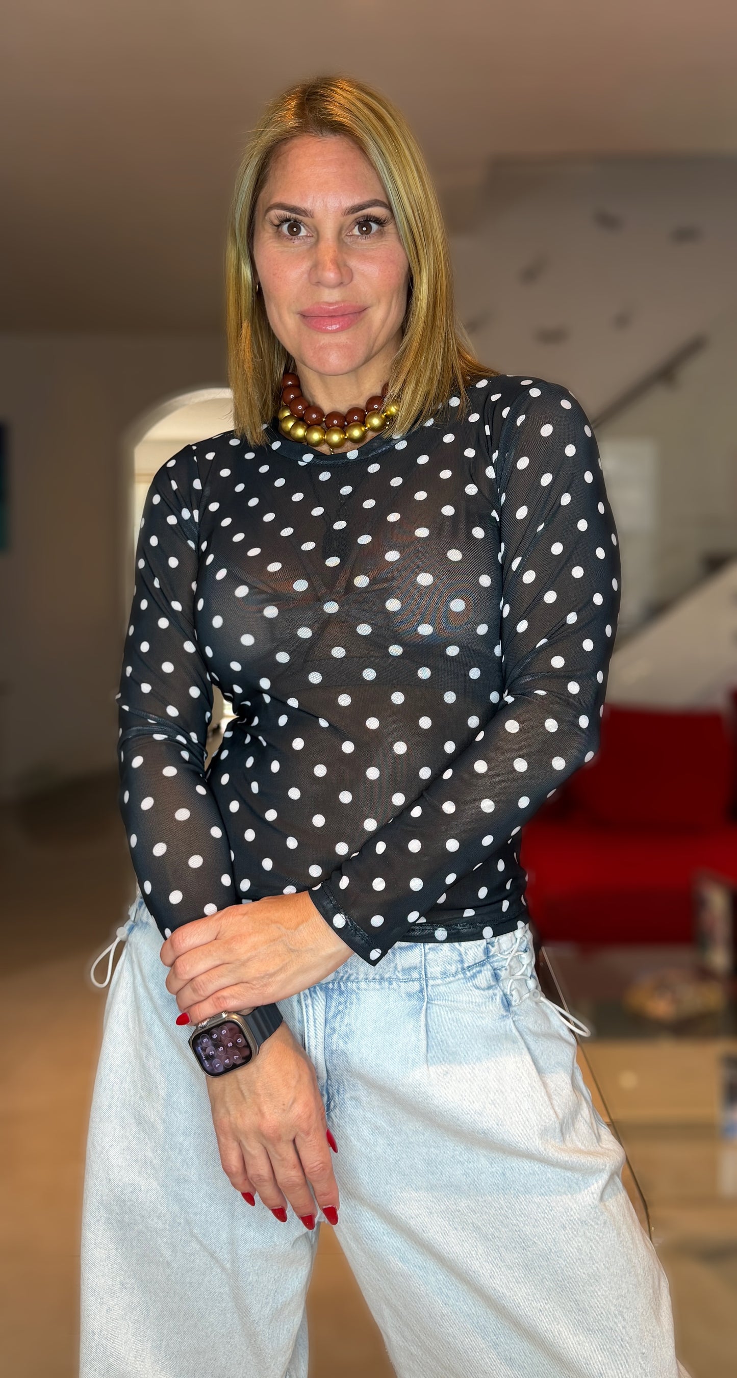 Mesh Long Sleeve Tshirt