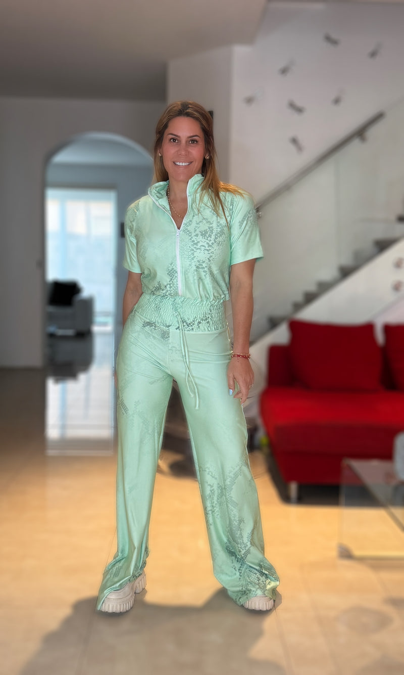 Mint Snake Jumpsuit