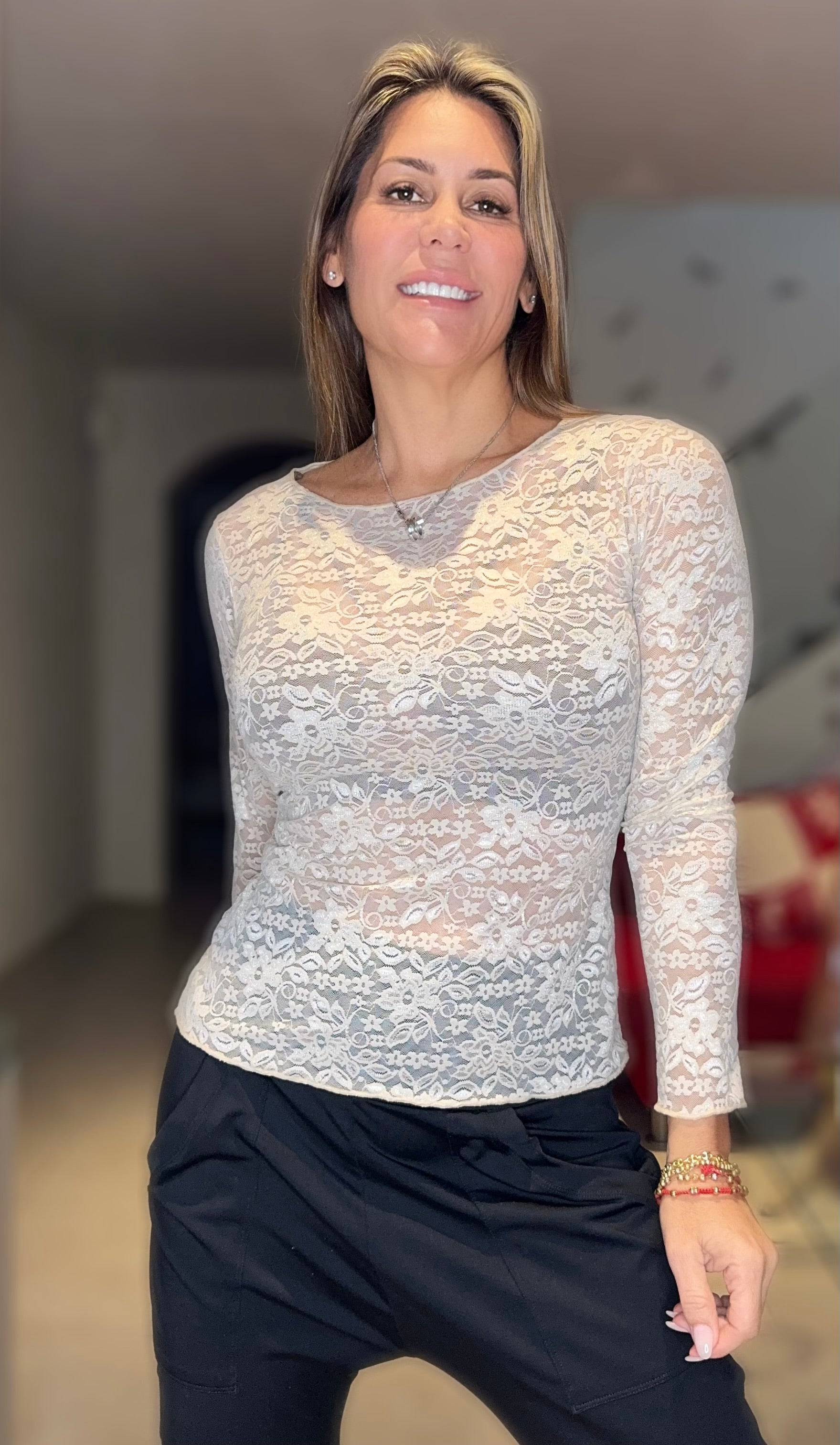 Lace Tshirt long Sleeve