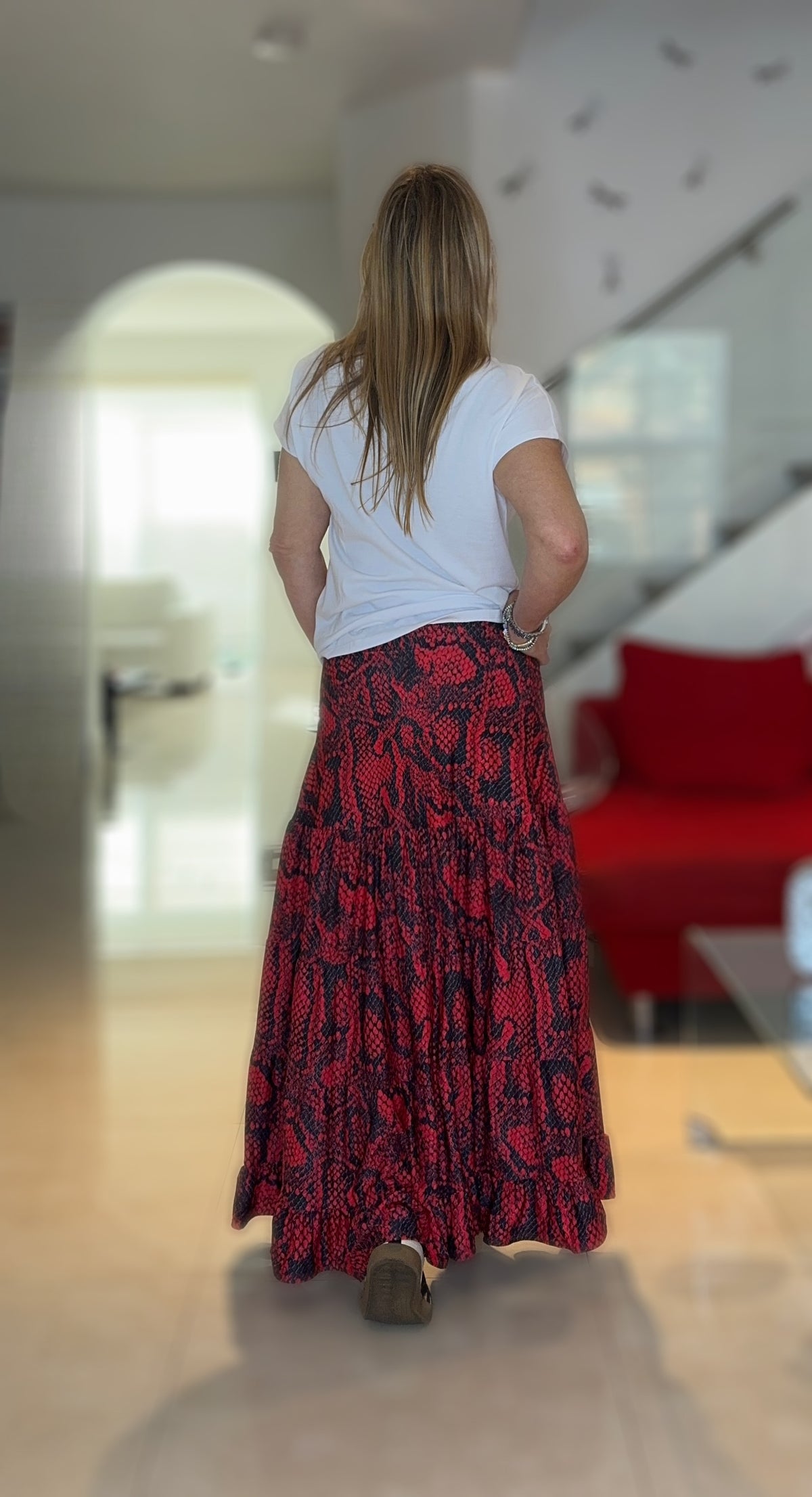 Bolero Red Snake Skirt