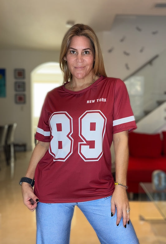 Red NY Over Size Tshirt