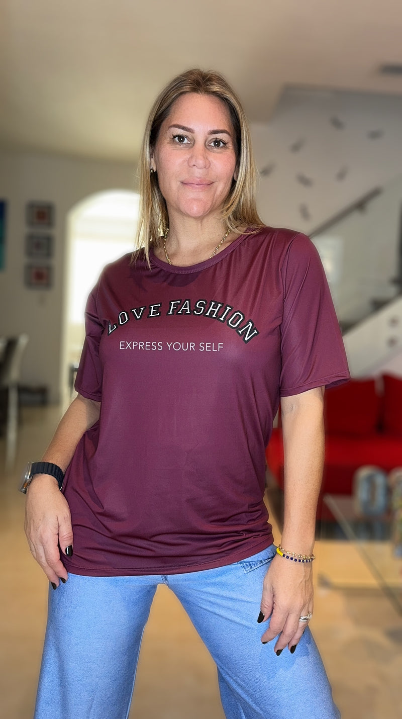 Wine Love Fashion Over Size Tshirt