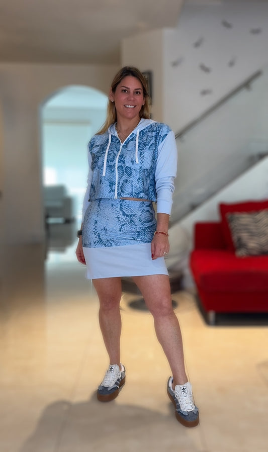 Baby Blue Mika Snake Set Skirt