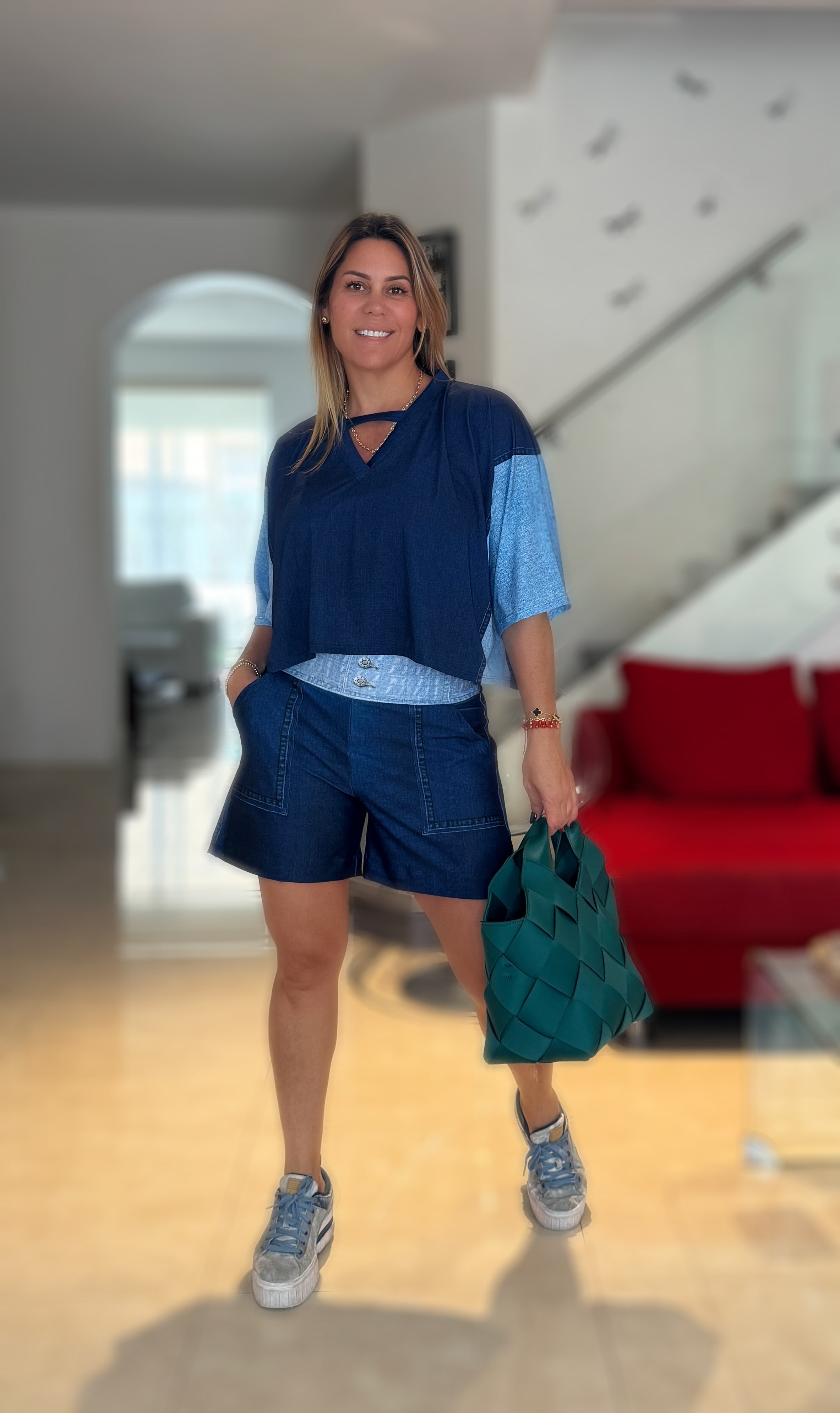 Dark Denim Olivia Short Set