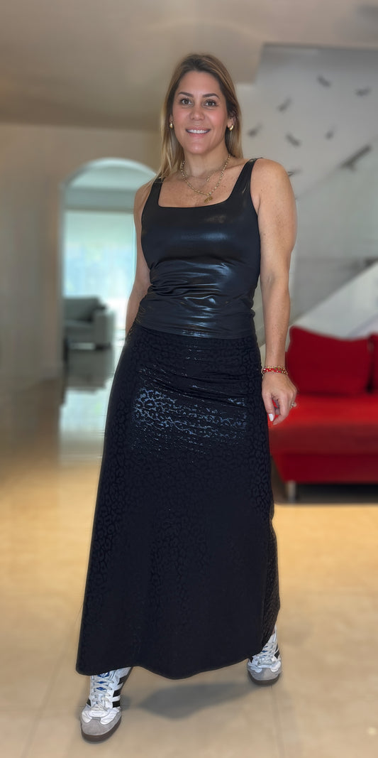 Shiny Leopard Skirt