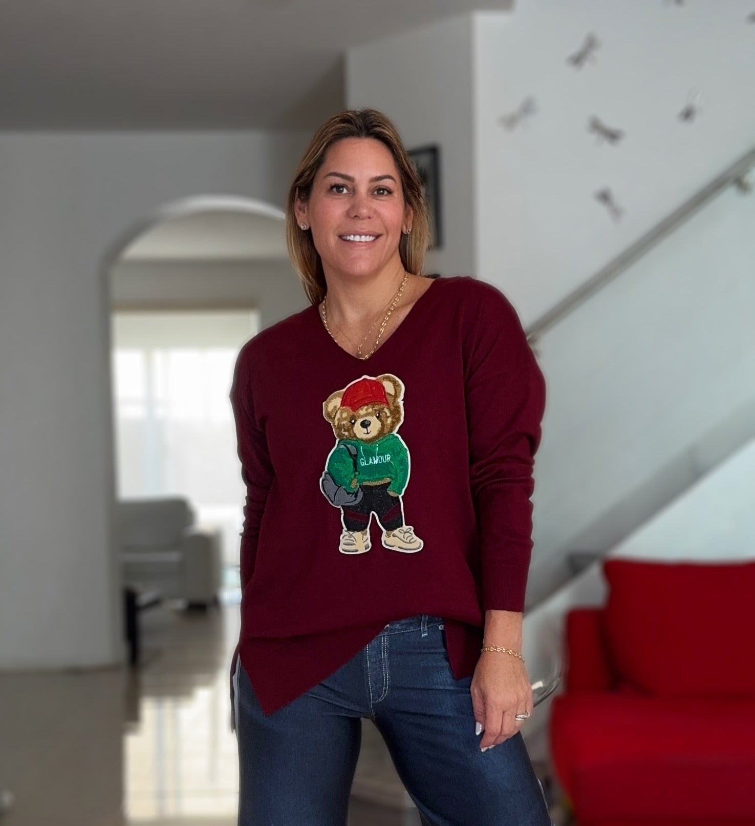 Wine Bear Sweater