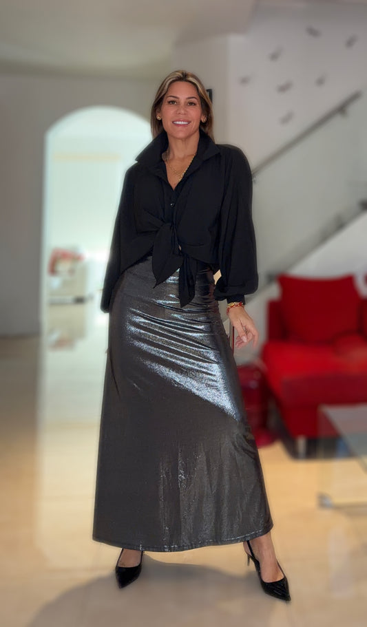 Silver Glossy Skirt